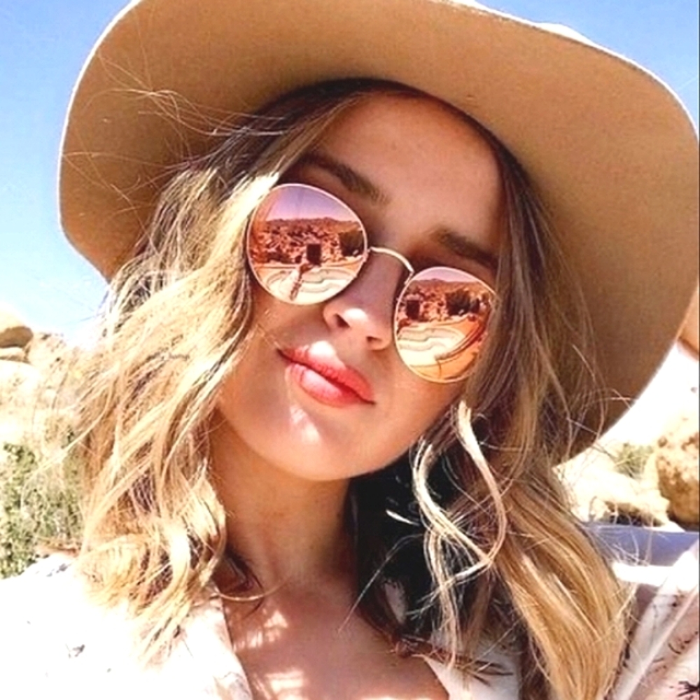 Ray-Ban (Store Display) Round Metal Reflective Pink RB3447 Mirror